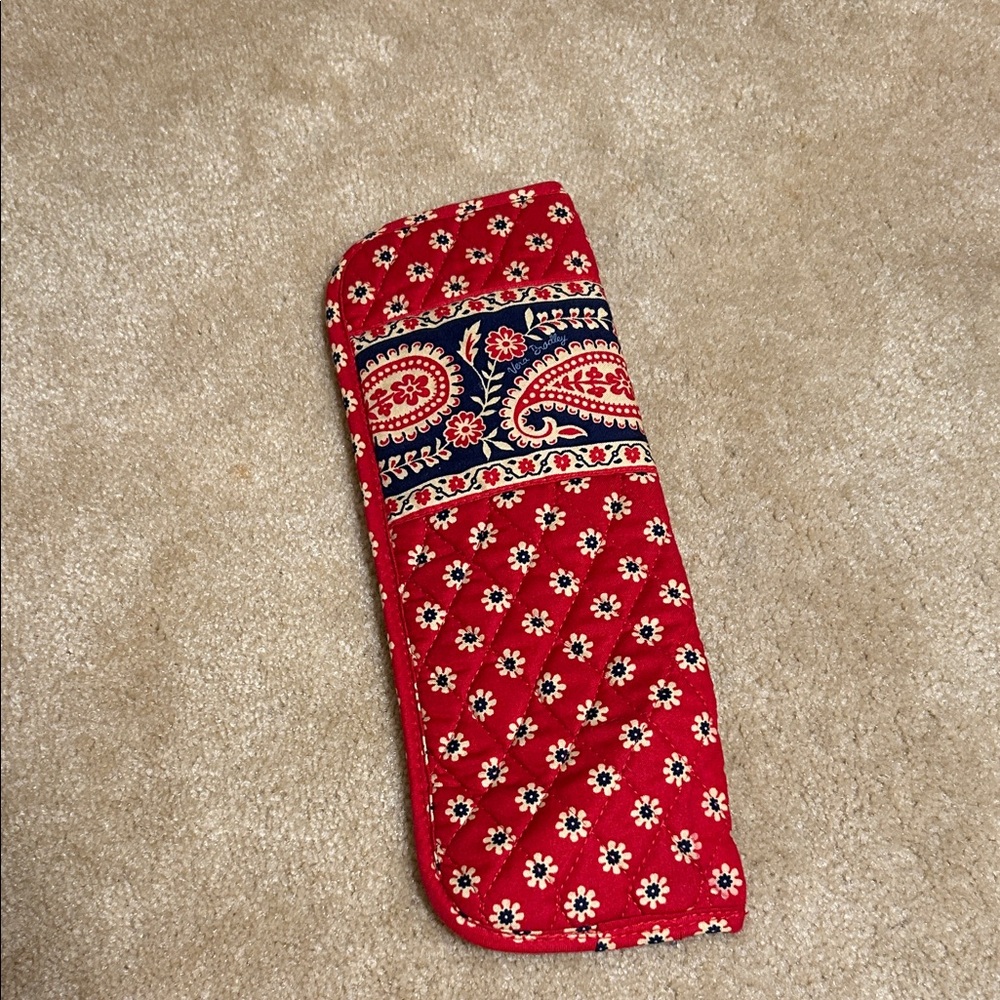 Vera Bradley Red Floral Quilted curling iron travel bag